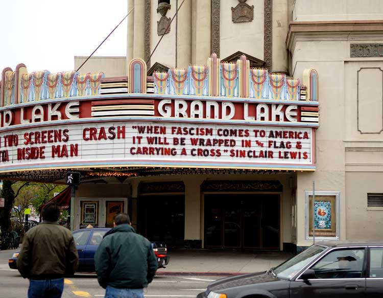 The Grand Lake theater marquee, Sunday, April 2nd, 2006.