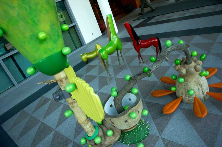 A building lobby in Oakland.