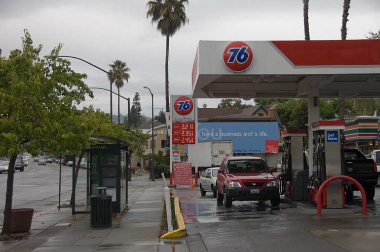 April 7th gas prices in Oakland.