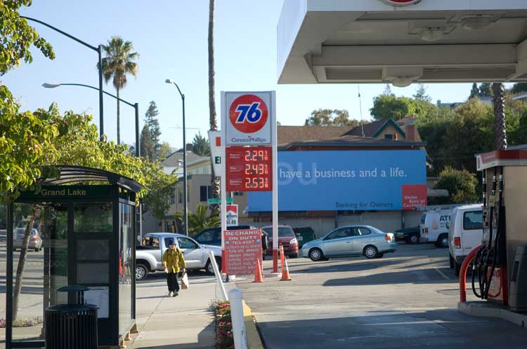 April 17th gas prices in Oakland.
