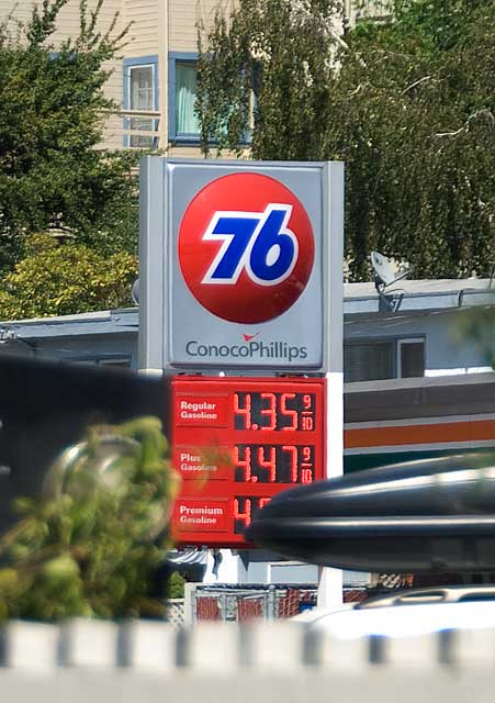 August 3rd gas prices in Oakland.