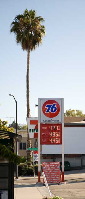 August 10th gas prices in Oakland.