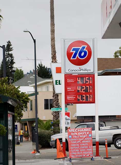 August 18th gas prices in Oakland.