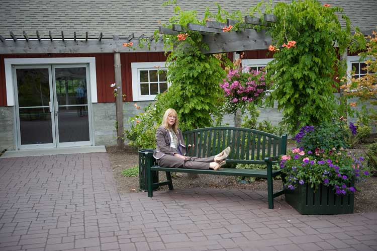 My sister at “The Barn”.