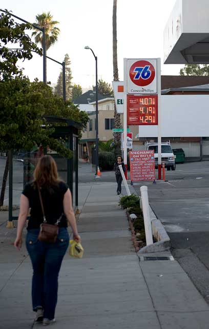 August 27th gas prices in Oakland.