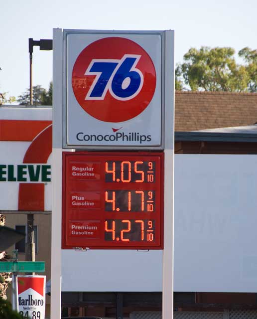 August 31st gas prices in Oakland.