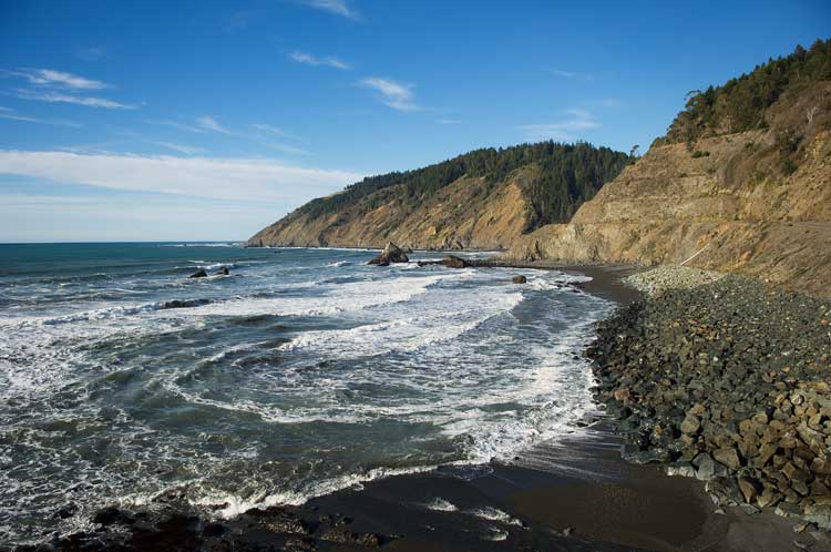 The coast of California on Highway 1.