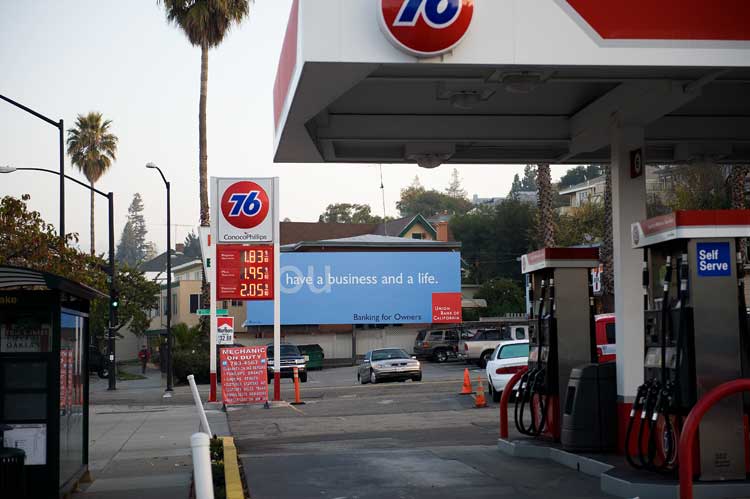 December 12th gas prices in Oakland.