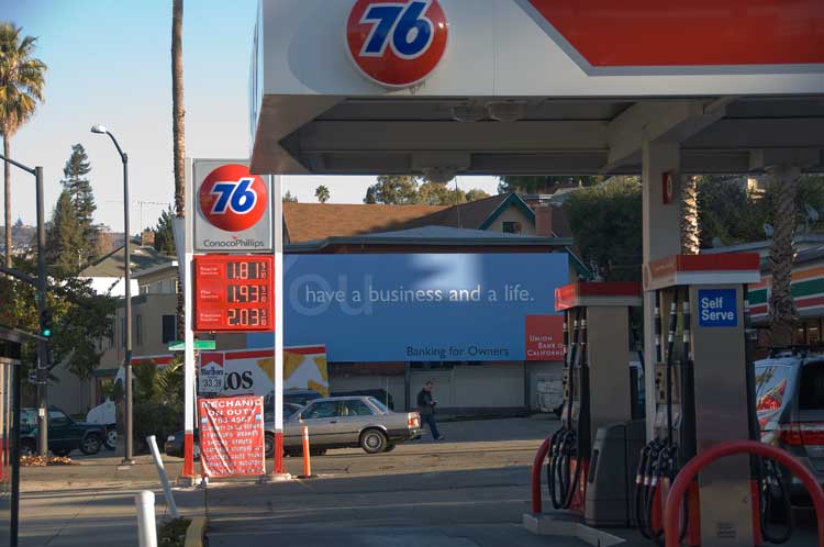 December 17th gas prices in Oakland.