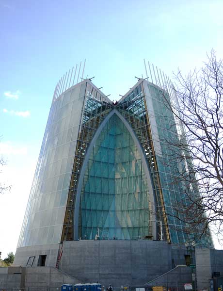The Cathedral of Christ the Light at the corner of Grand Avenue and Harrison Street.
