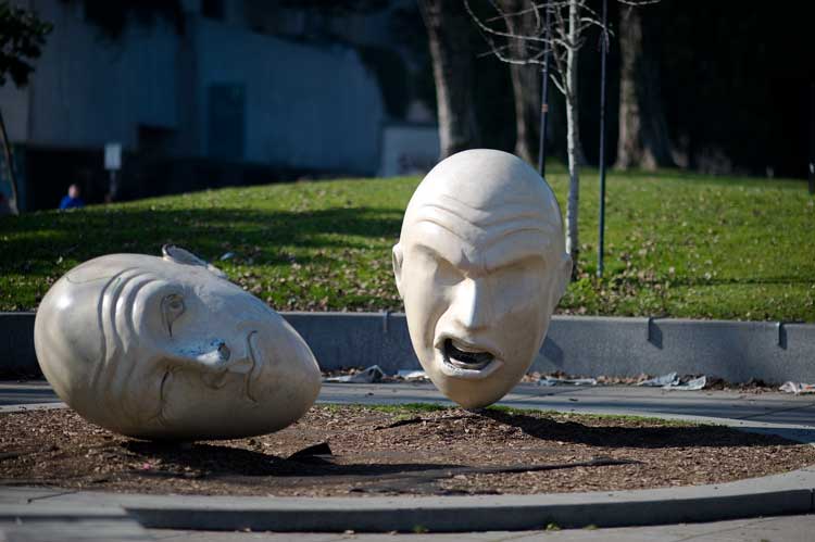 Robert Arneson's Yin and Yang sculpture San Francisco Embarcadero area.
