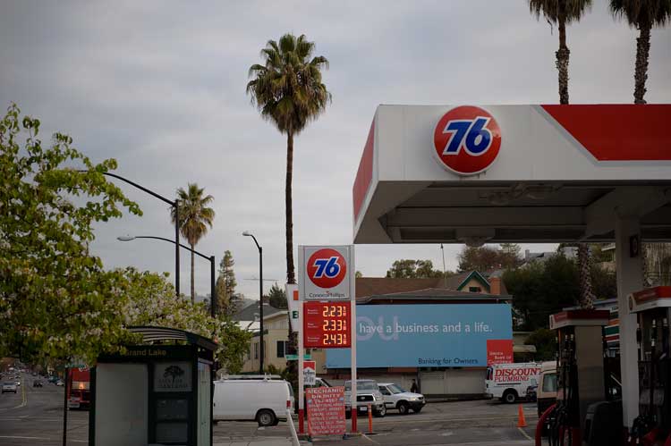 February  11th gas prices in Oakland.