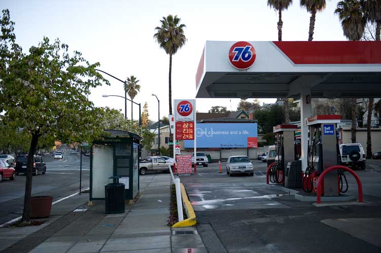 February  12th gas prices in Oakland.