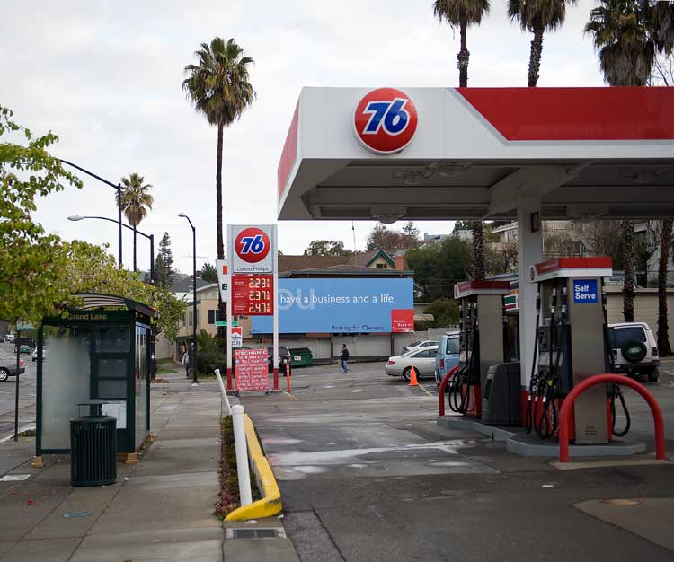February  20th gas prices in Oakland.