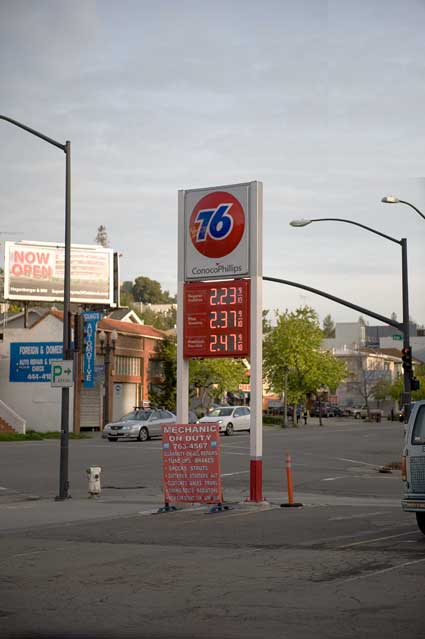 February  21st gas prices in Oakland.