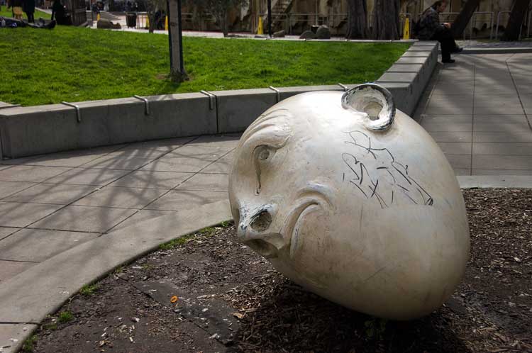 Yin and Yang sculpture in the Embarcadero area of San Francisco.