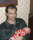 Richard with Taryn, six weeks.