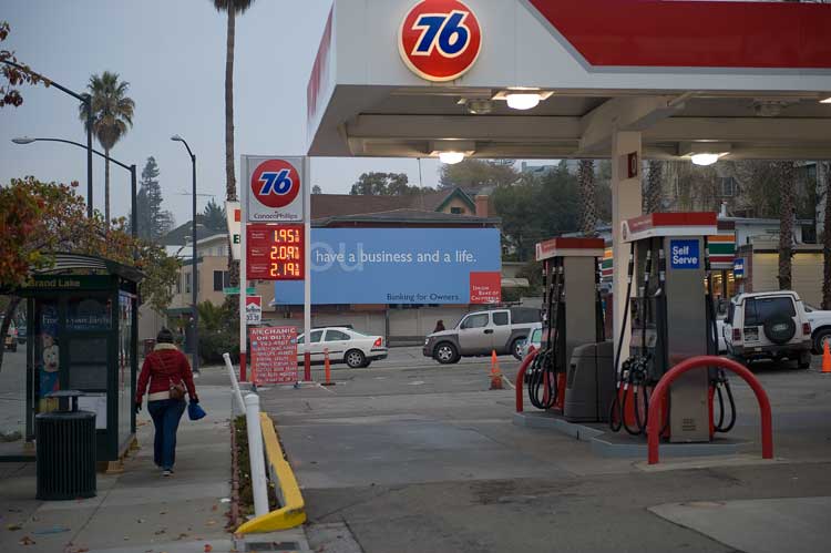 January 12th gas prices in Oakland.