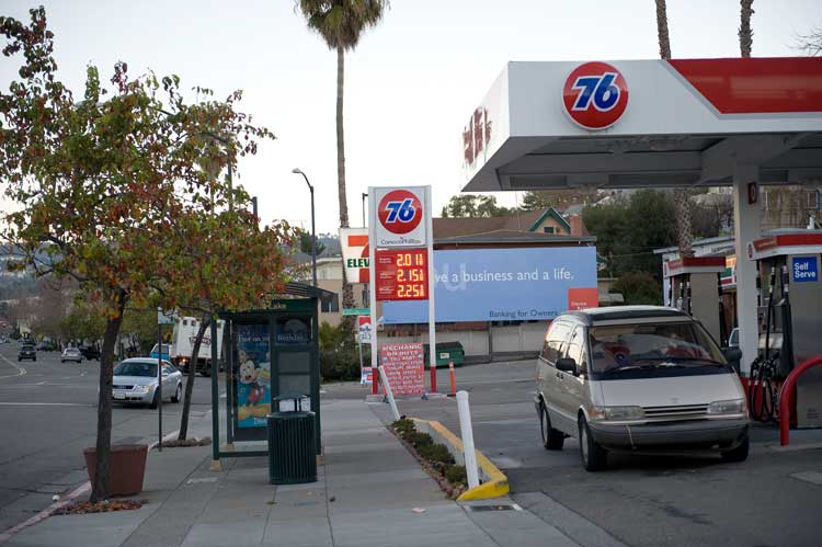 January 14th gas prices in Oakland.