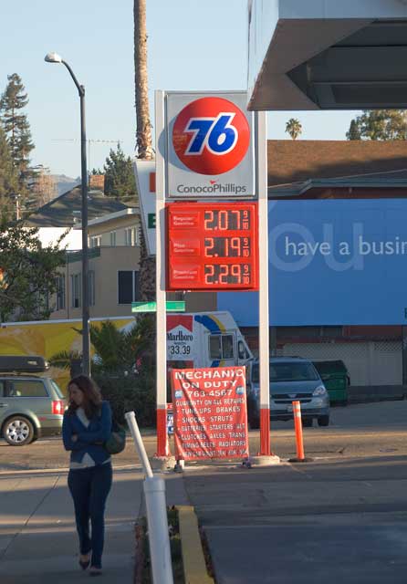 January 16th gas prices in Oakland.