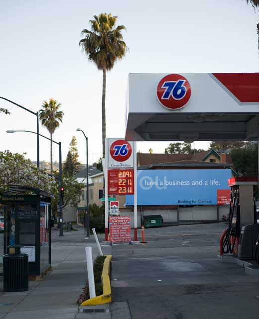 January 28th gas prices in Oakland.