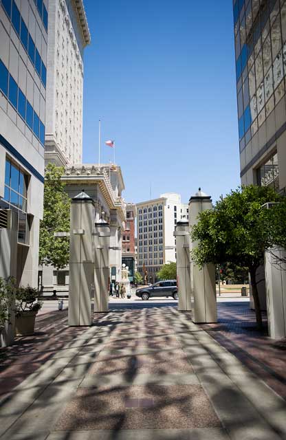 From the Oakland City Center looking at City Hall.