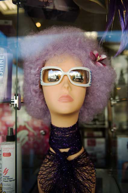 A store window near the Grand Lake theater in Oakland.