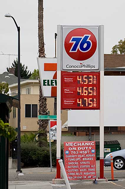 July 21st gas prices in Oakland.