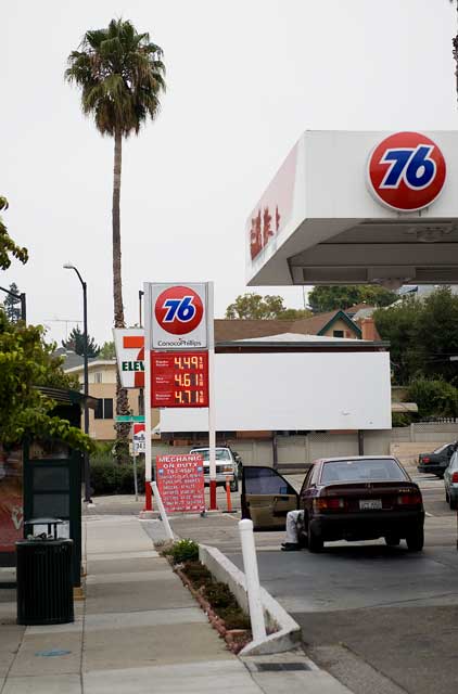 July 22nd gas prices in Oakland.