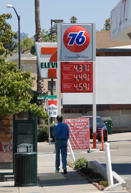 July 29th gas prices in Oakland.