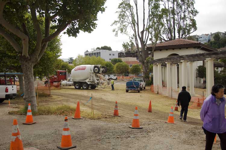 Construction at the north end of Lake Merritt in Oakland.