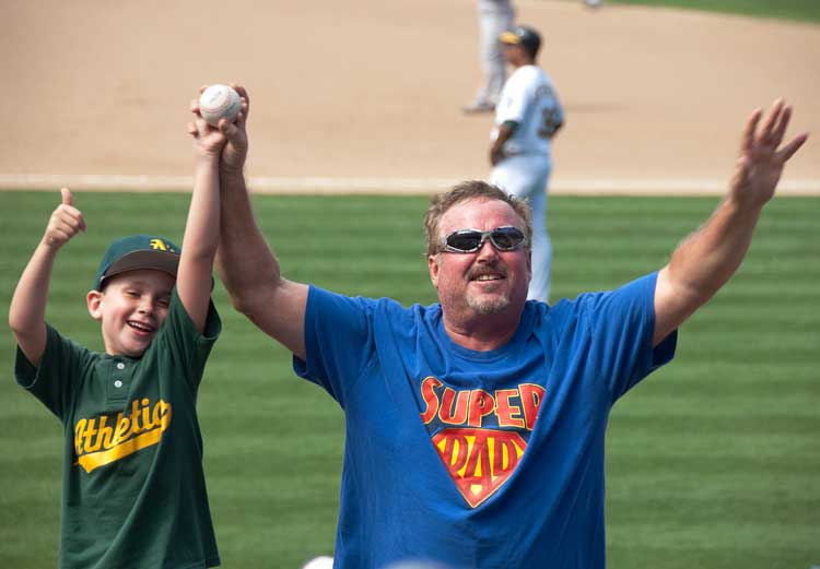 Caught a pop fly at an A's Angels game yesterday.