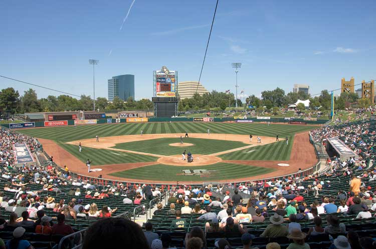 Sacramento River Cats versus the Tacoma Raniers today in Sacramento.