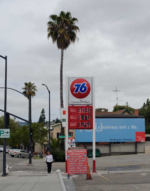 July 5th gas prices in Oakland.