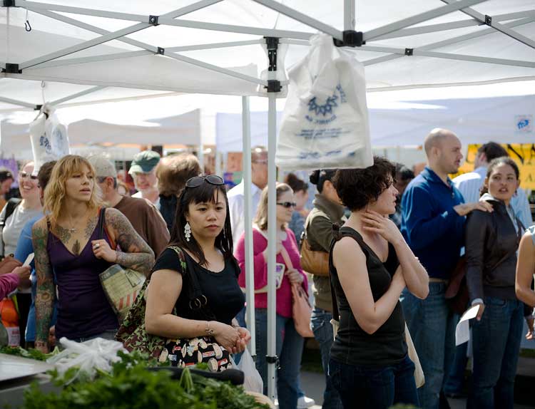 Down the street today at the Saturday Farmer's Market.