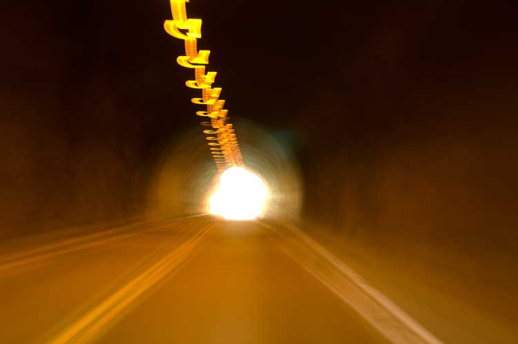 Tunnel in Yosemite Valley, California.