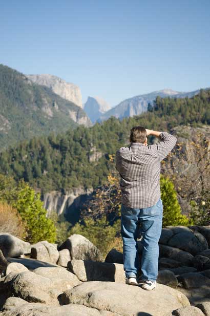 Half Dome in the distance, Yosemite Valley, California.