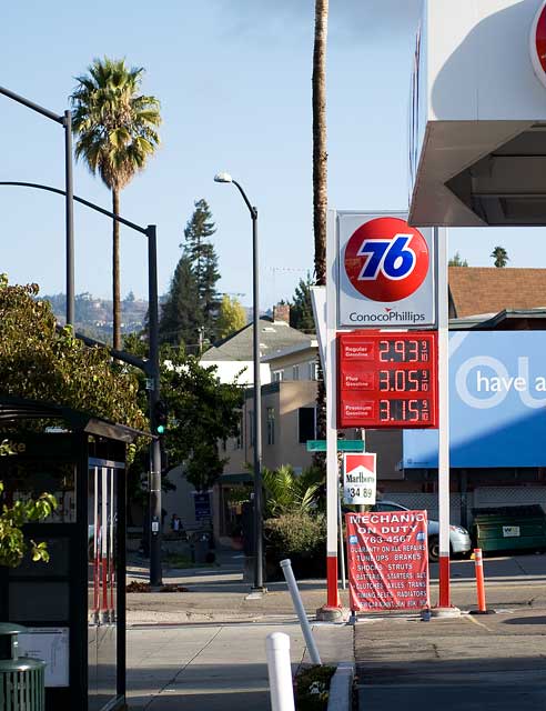 November 4th gas prices in Oakland.