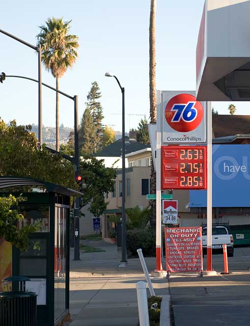 November 7th gas prices in Oakland.