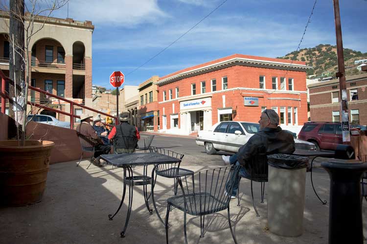 Morning coffee in Bisbee.