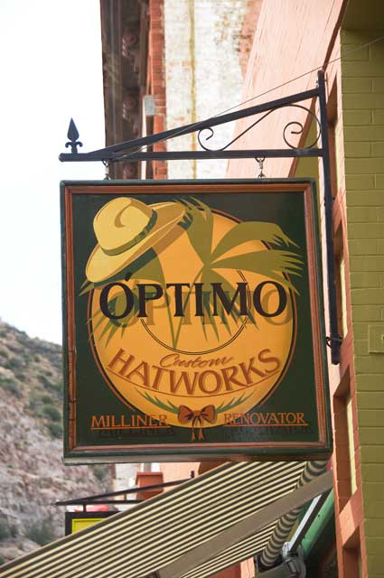 The sign above a custom hat store in Bisbee, AZ.