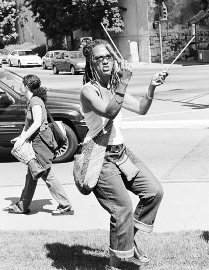 Demonstrator near Oakland City Center