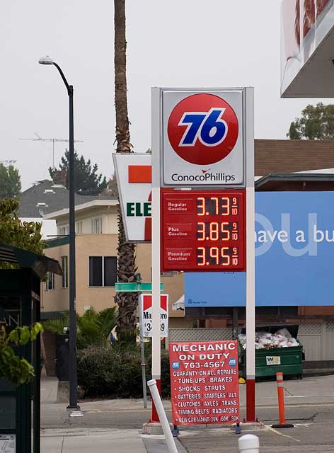 October 8th gas prices in Oakland.