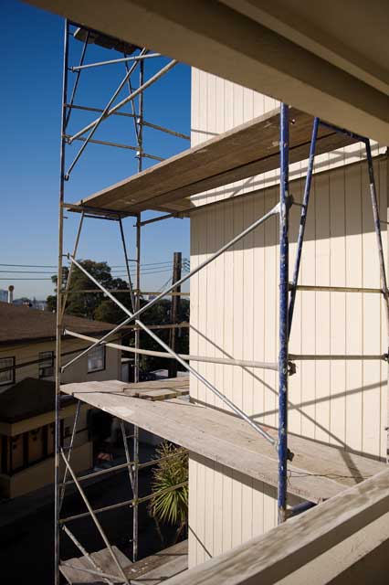 Scaffolding outside my balcony.