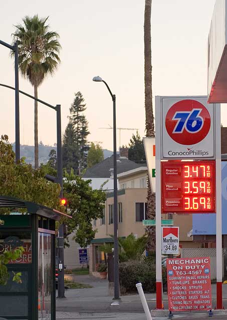 October 25th gas prices in Oakland.