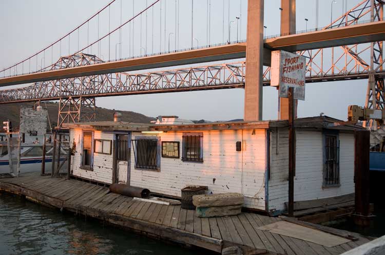 The Carquinez bridge from the deck of The Nantucket restaurant