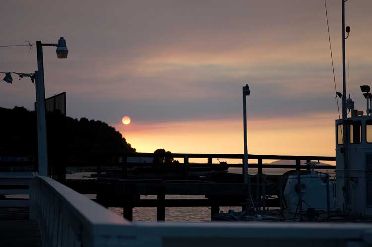 Sunset from the deck of The Nantucket restaurant