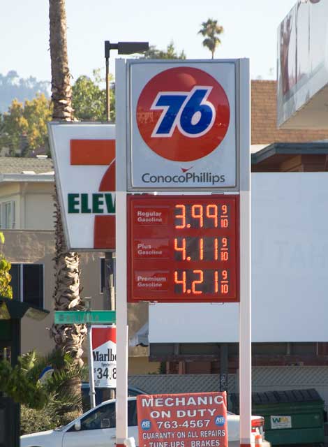 September 5th gas prices in Oakland.