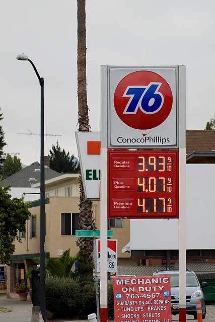September 9th gas prices in Oakland.
