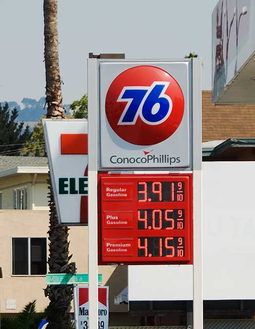 September 14th gas prices in Oakland.